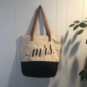 Mrs bride wedding tote